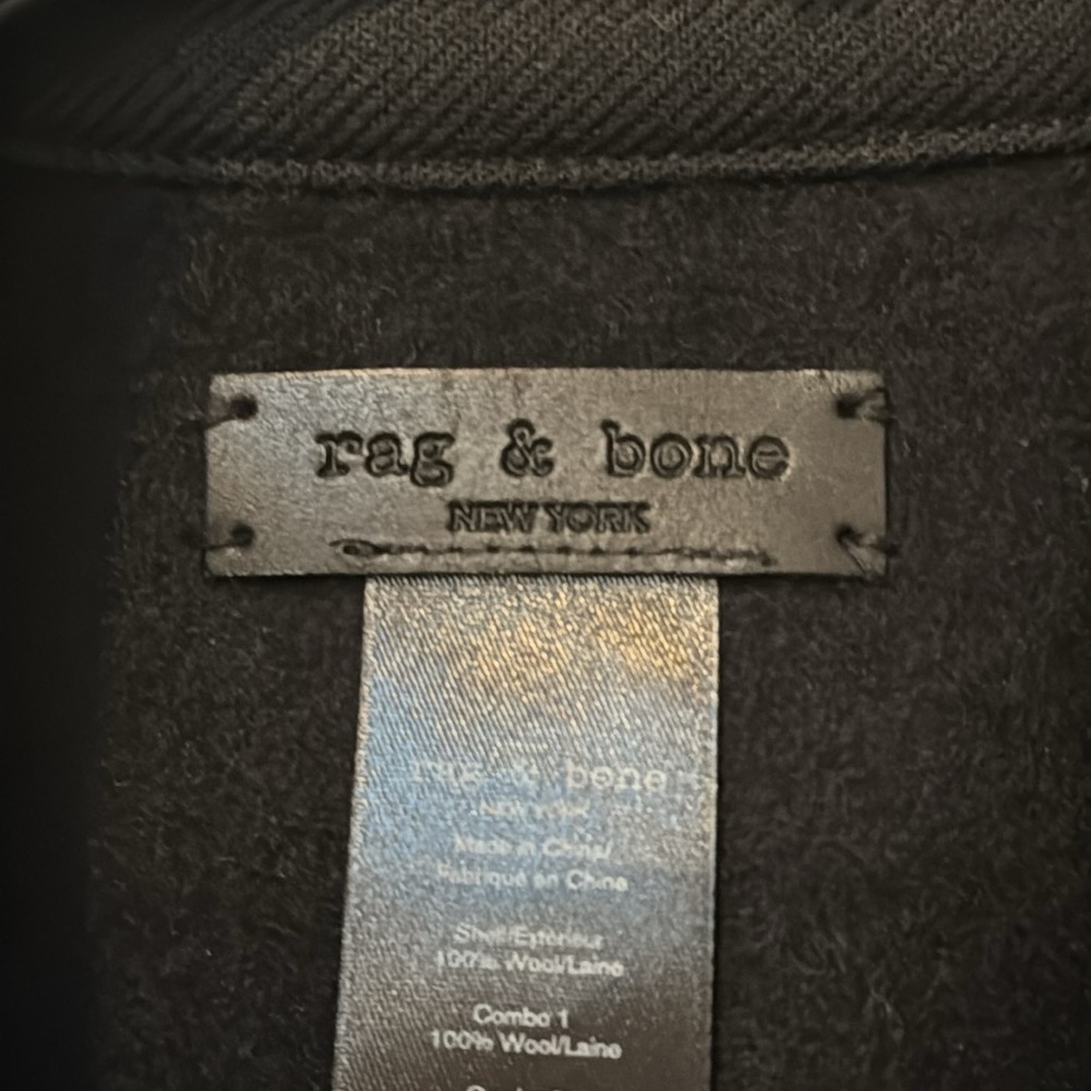 Rag & Bone Black Wool Trench Poncho Cape Jacket - Picture 5 of 9